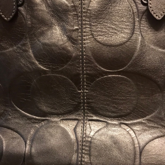 Metallic Gun Metal Coach Bag - Picture 3 of 5